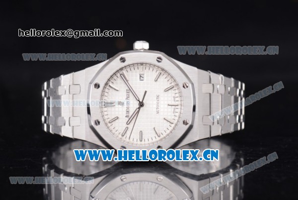 Audemars Piguet Royal Oak 41 Clone AP Calibre 3120 Automatic Stainless Steel Case/Bracelet White Dial and Stick Markers - 1:1 Original (EF) - Click Image to Close